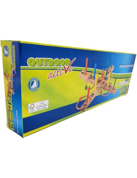 OA Ringwurfspiel aus Holz mit 9 Stäben