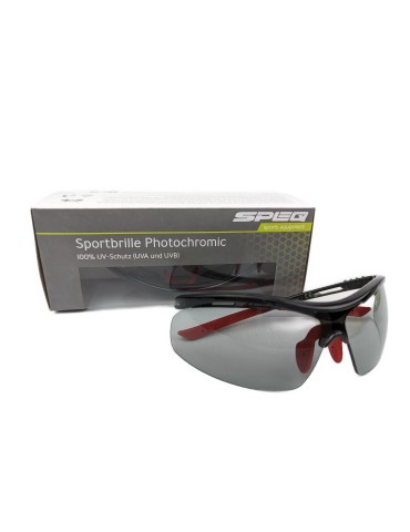 SPEQ Sportbrille Photochromic SP-1548C mit selbsttönendem Glas für Fahrrad- Motorradfahren, Skiesport (rot)
