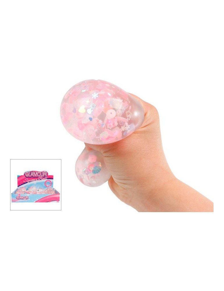 Quetschball Glitterblume, 4-fach sortier