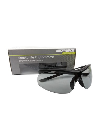 SPEQ Sportbrille Photochromic SP-1548C mit selbsttönendem Glas für Fahrrad- Motorradfahren, Skiesport (black)
