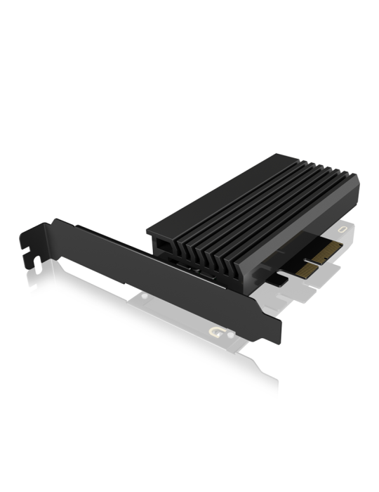ICYBOX Konverter für 1x M.2 NVMe für PCIe x4 mit Aluminium Kühlkörper und LED Stripe