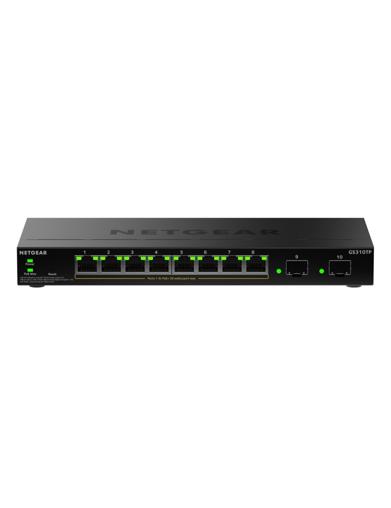 NETGEAR GS310TPv2 Smart Managed Switch 8x Gigabit Ethernet (PoE+, max. 55W), 2x 1 Gbit/s SFP