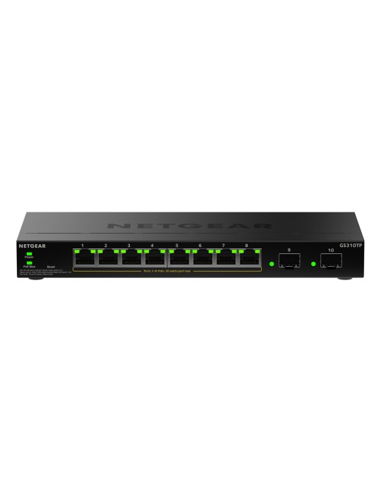 NETGEAR GS310TPv2 Smart Managed Switch 8x Gigabit Ethernet (PoE+, max. 55W), 2x 1 Gbit/s SFP