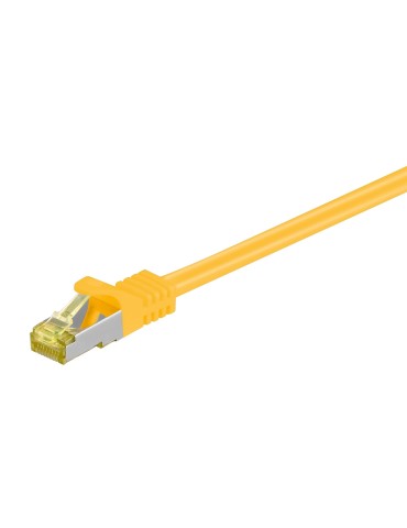 Goobay 30m RJ45 Patchkabel CAT 6A S/FTP (PiMF), 500 MHz, mit CAT 7 Rohkabel, gelb LSZH halogenfrei, Kupfer