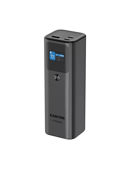 CANYON Powerbank PB-2010 TFT 27000 mAh 97.2Wh PD140W QC 3.0 - Dark Grey