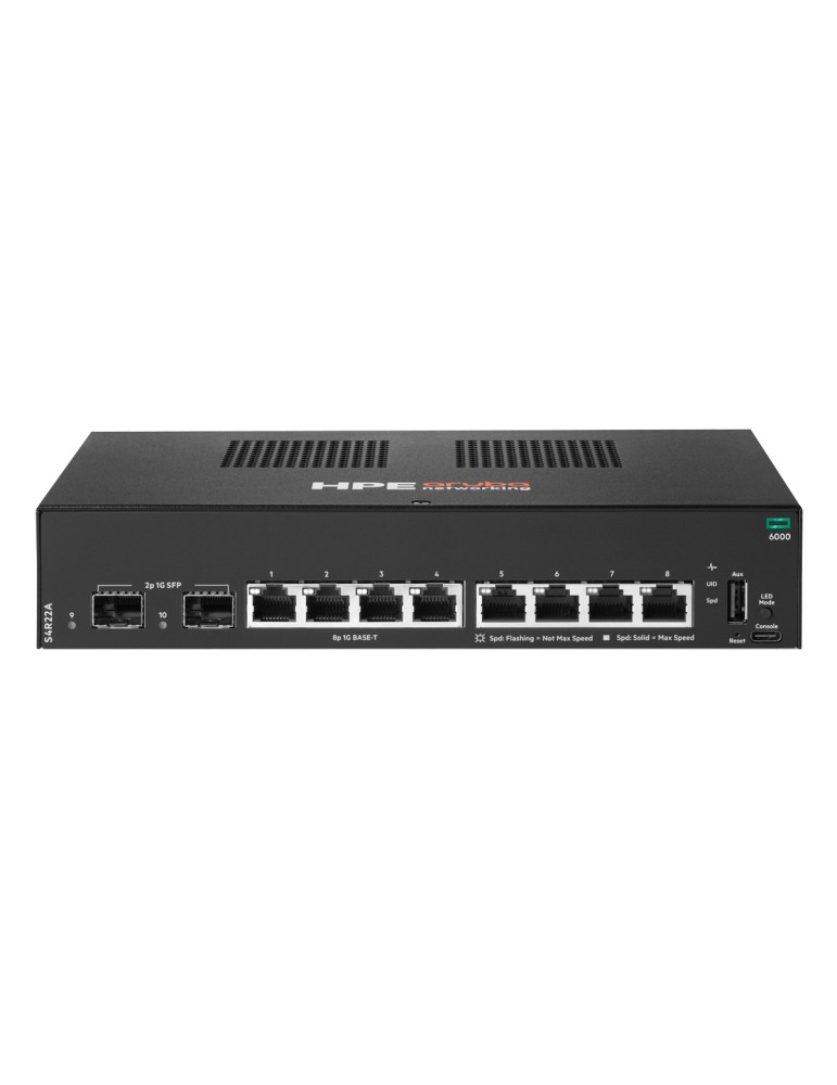 HPE Aruba Networking CX6000 Managed Switch (S4R22A) 8x 1G Ethernet, 2x 1G SFP, Nicht-PoE