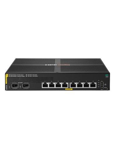 HPE Aruba Networking CX6000 Managed Switch (S4R23A) 8x 1G Ethernet, 2x 1G SFP, PoE/PoE+ 67W