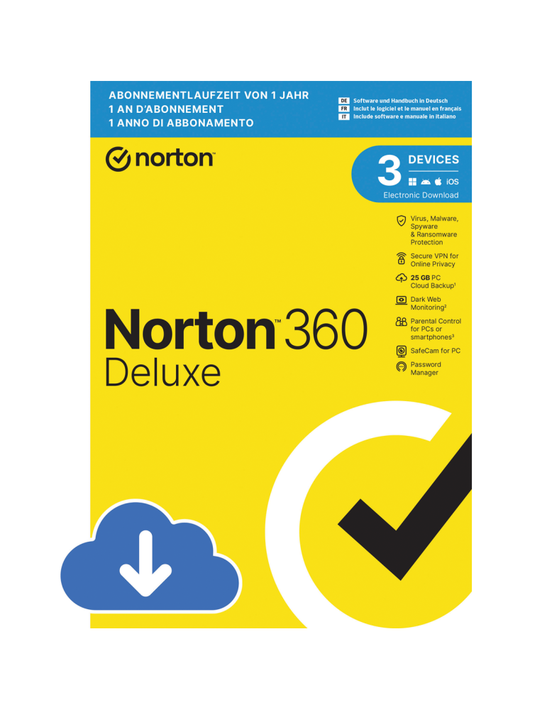 Norton 360 Deluxe [3 Geräte - 1 Jahr - 25GB]
