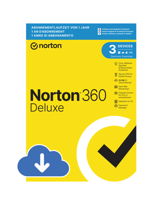 Norton 360 Deluxe [3 Geräte - 1 Jahr - 25GB]
