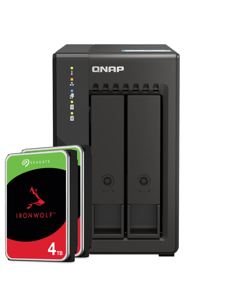 QNAP TS-253E-8G 8TB IronWolf NAS-Bundle NAS inkl. 2x 4TB IronWolf 3.5 Zoll SATA Festplatte
