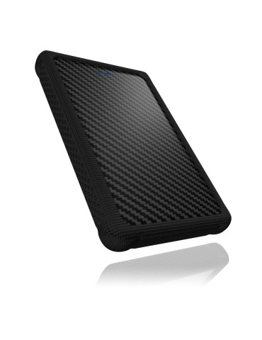 ICY BOX IB-223U3a-B Externes Gehäuse für 2,5" (6,35 cm) SATA HDD/SSD mit USB 3.0 Anschluss und Silikon-Schutzhülle