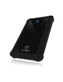 ICY BOX IB-233U3-B Externes Gehäuse für 2,5" SATA HDD/SSD [USB 3.0 Anschluss, Silikon-Schutzhülle, schwarz]