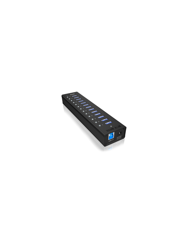 ICY BOX aktiver 13-Port USB 3.0 Hub im Aluminium-Gehäuse