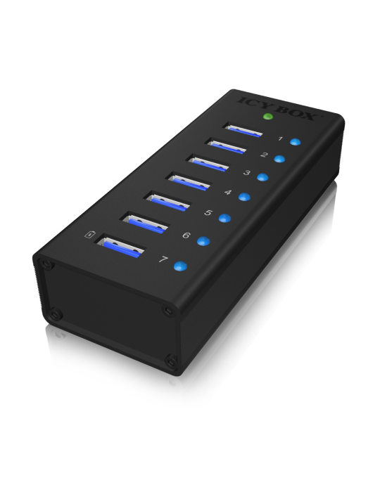 ICY BOX IB-AC618 - 7 Port USB 3.0 Hubmit USB Ladeport