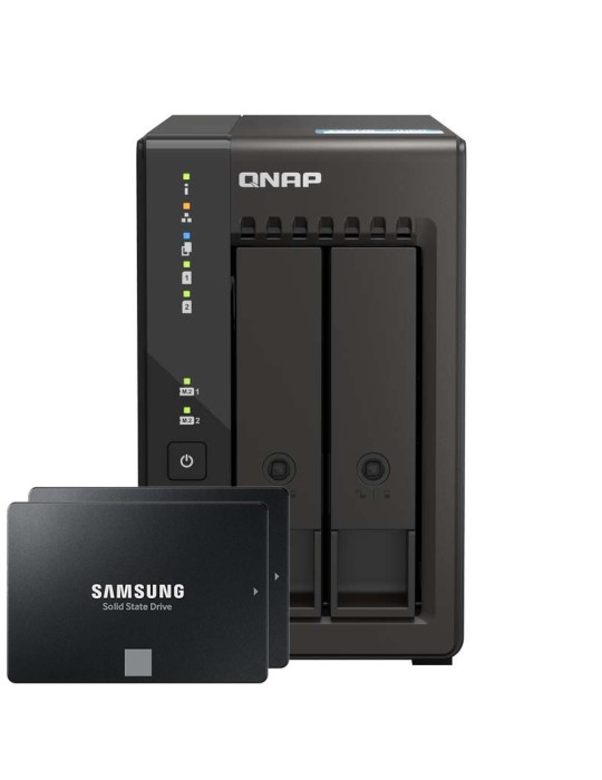 QNAP TS-253E-8G 2TB 870 EVO SSD Bundle NAS inkl. 2x 1TB 870 EVO 2,5 Zoll SATA SSD