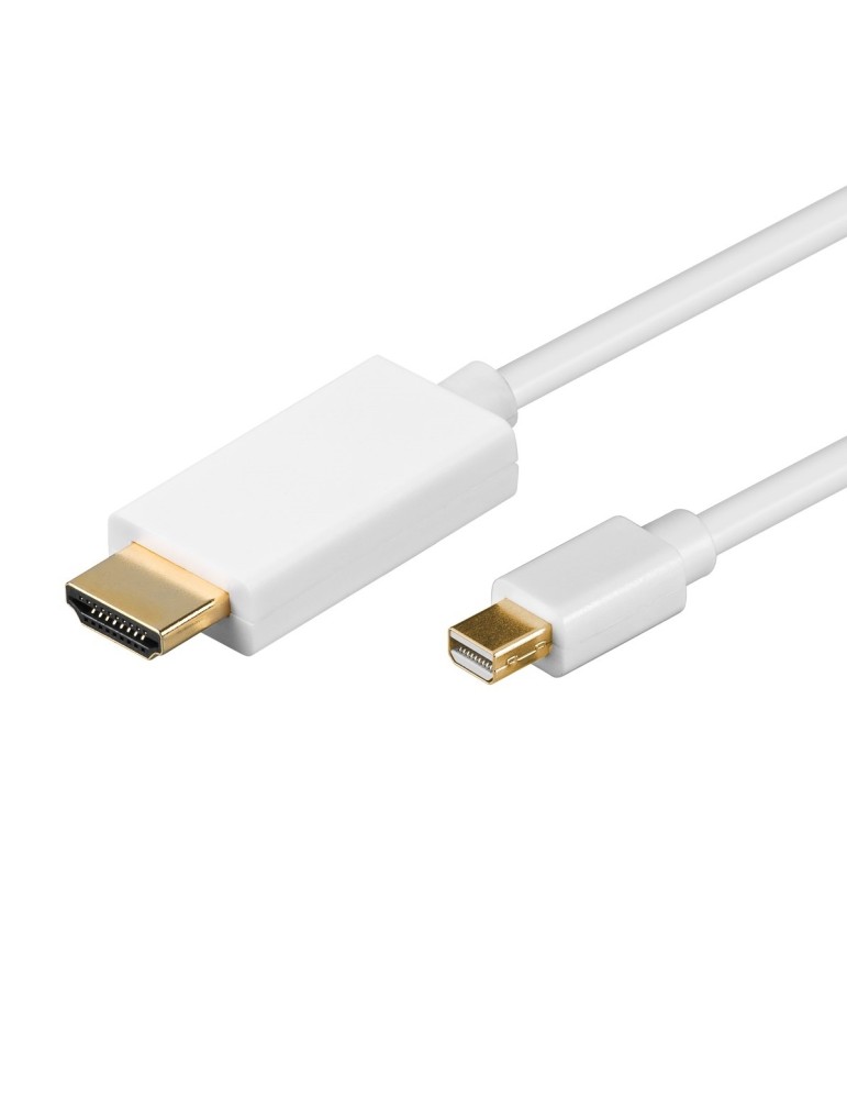 Goobay 1m Mini-DisplayPort/HDMI™-Adapterkabel [MAC oder PC, audiofähig, vergoldete Kontakte, mit Verriegelung]