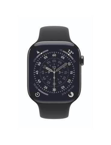 Apple Watch Series 11 Cellular 46mm Schiefer Titan Gehäuse mit Schwarz Sport Band - M/L