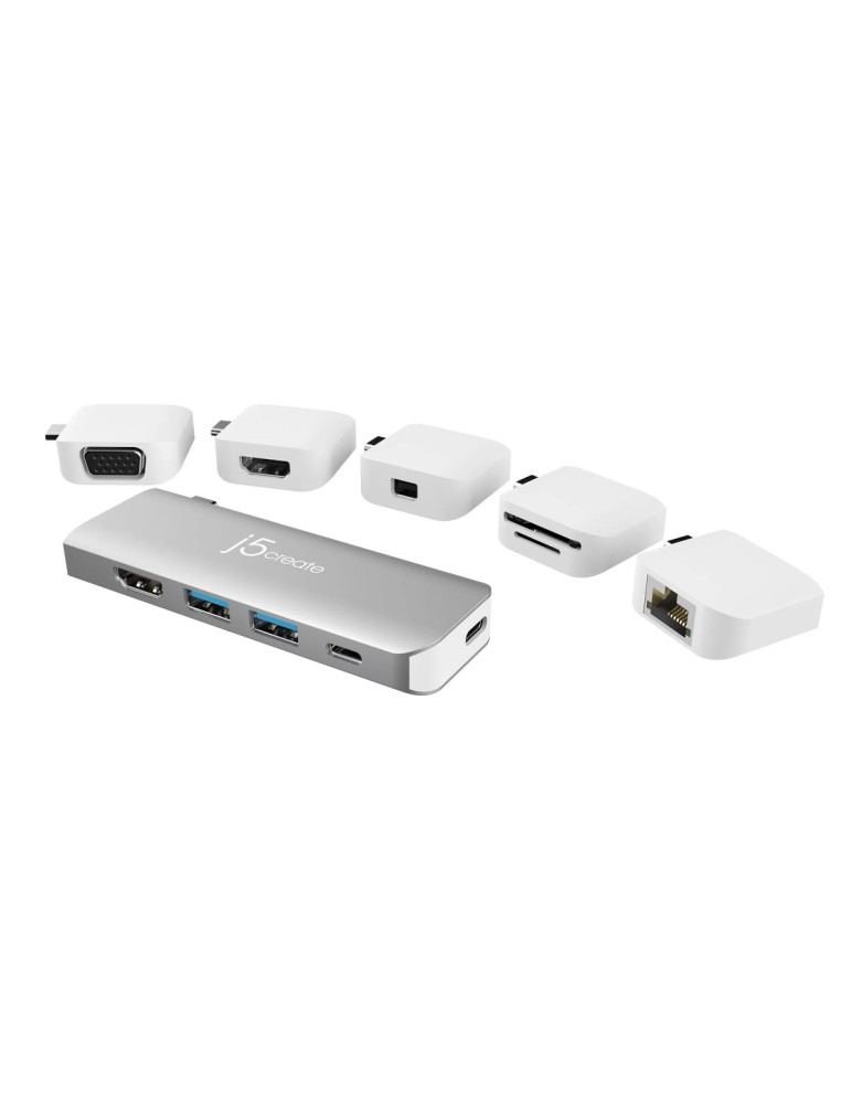 j5create - Modulare Dockingstation - HDMI, USB-C, VGA, 5 abnehmbaren Magnetkits