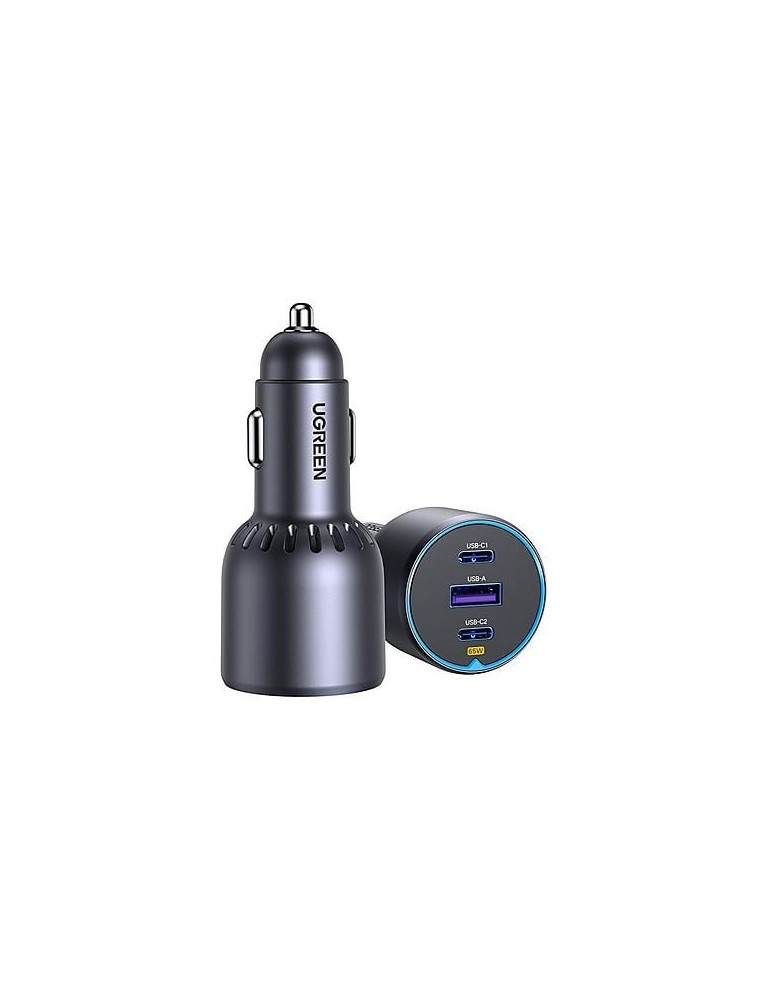 UGREEN 75W 3-Port Fast Car Charger Gray