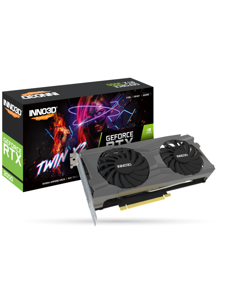 Inno3D GeForce RTX 3050 8GB Twin X2 Grafikkarte - 8GB DDR6, 3x DisplayPort/1x HDMI