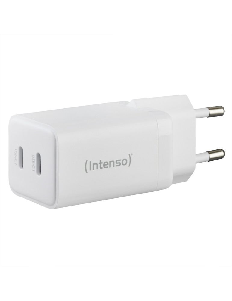 Intenso Netzteil Power Adapter W40CC GaN, Anschluss: 2x USB-C Output: max. 40 Watt, GaN-Technologie, Weiß