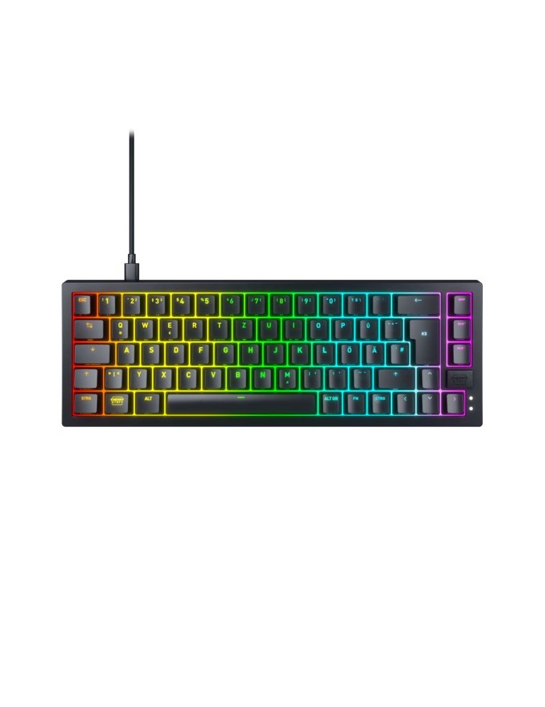 CHERRY XTRFY K5V2 Mechanische Gaming-Tastatur im 65 %-Format Kabelgebunden, DE-Layout, CHERRY MX2A Red-Switches, LED-Strip-Techn