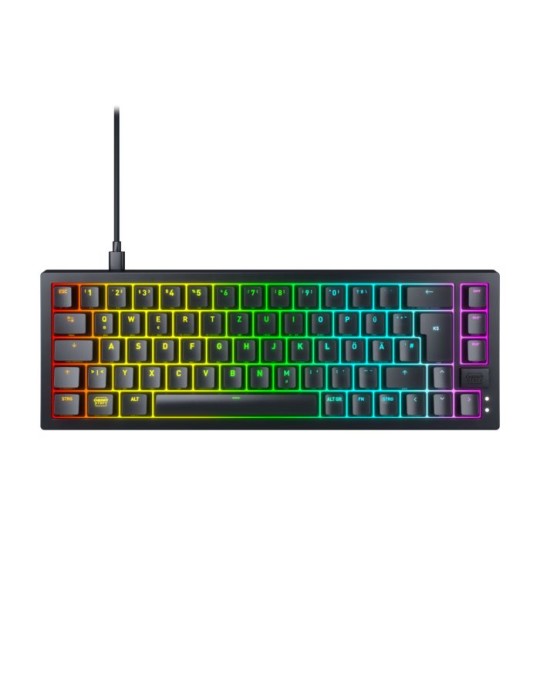 CHERRY XTRFY K5V2 Mechanische Gaming-Tastatur im 65 %-Format Kabelgebunden, DE-Layout, CHERRY MX2A Red-Switches, LED-Strip-Techn