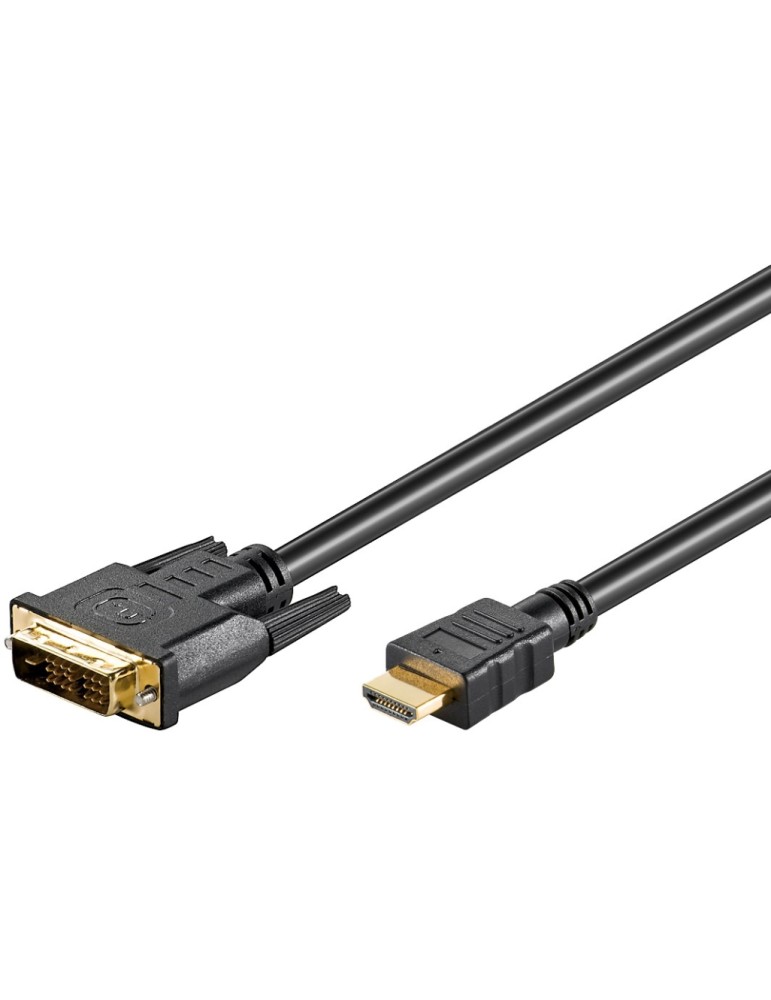 Goobay 1m HDMI / DVI-D Kabel 19pol. [HDTV (1080p), vergoldete Kontakte, angespritzte Stecker]
