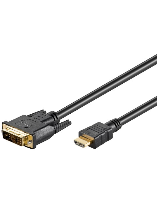 Goobay 1m HDMI / DVI-D Kabel 19pol. [HDTV (1080p), vergoldete Kontakte, angespritzte Stecker]