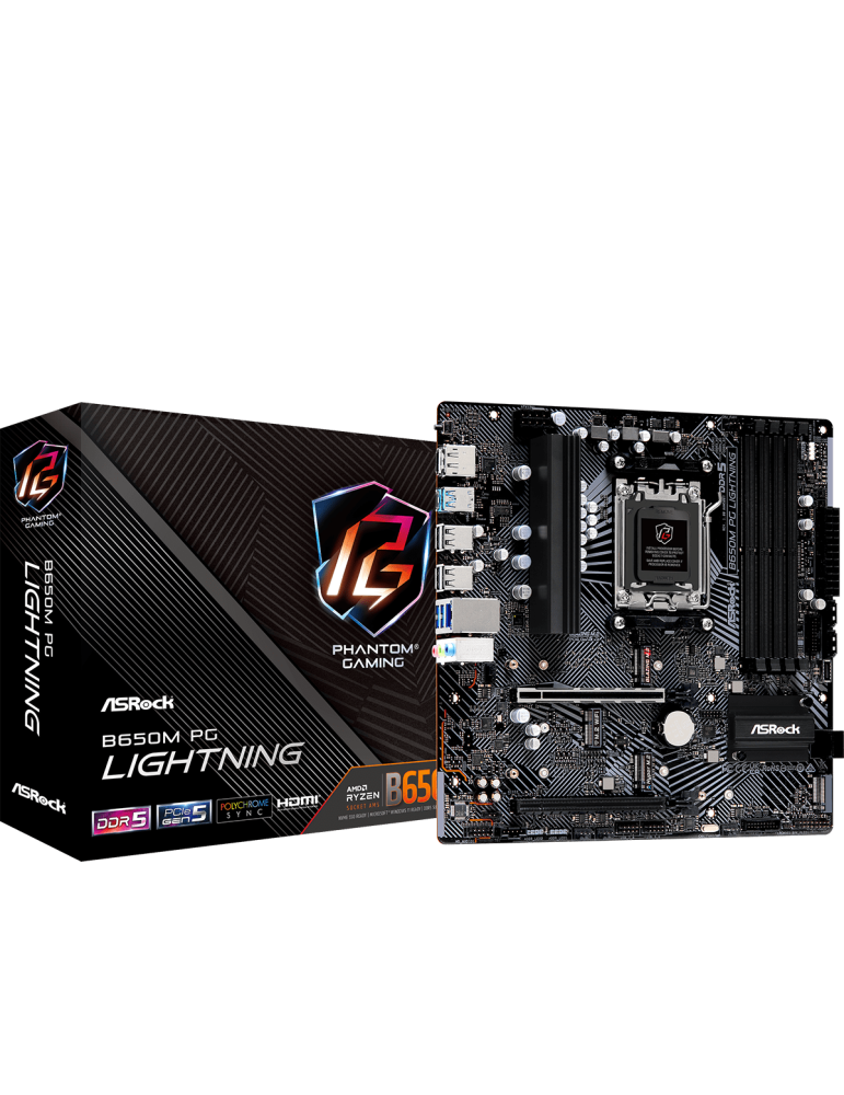 ASRock B650M PG Lightning Mainboard Sockel AM5