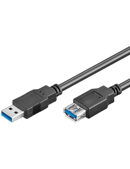Goobay 1.8m USB 3.0 SuperSpeed Verlängerungskabel, Schwarz [USB 3.0-Stecker (Typ A)  USB 3.0-Buchse (Typ A)]
