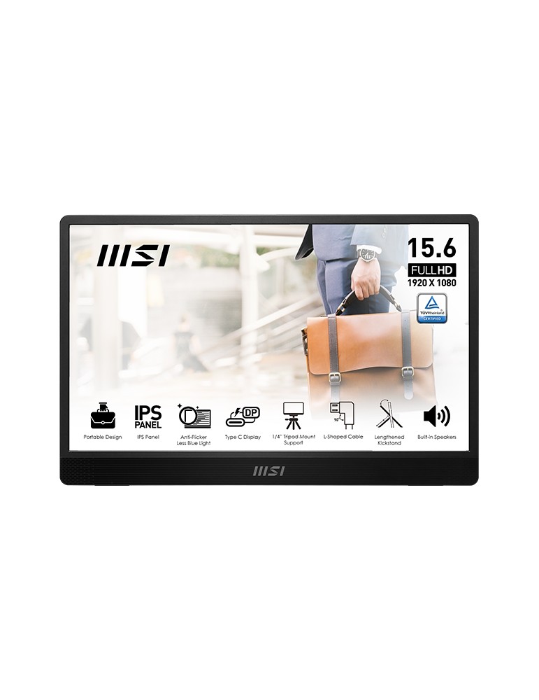 MSI PRO MP161DE E2 Mobiler Monitor - IPS, Lautsprecher, USB-C