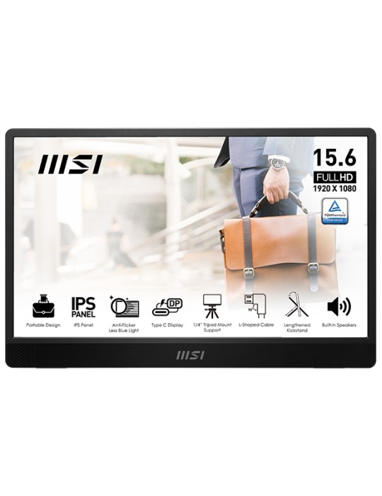 MSI PRO MP161DE E2 Mobiler Monitor - IPS, Lautsprecher, USB-C