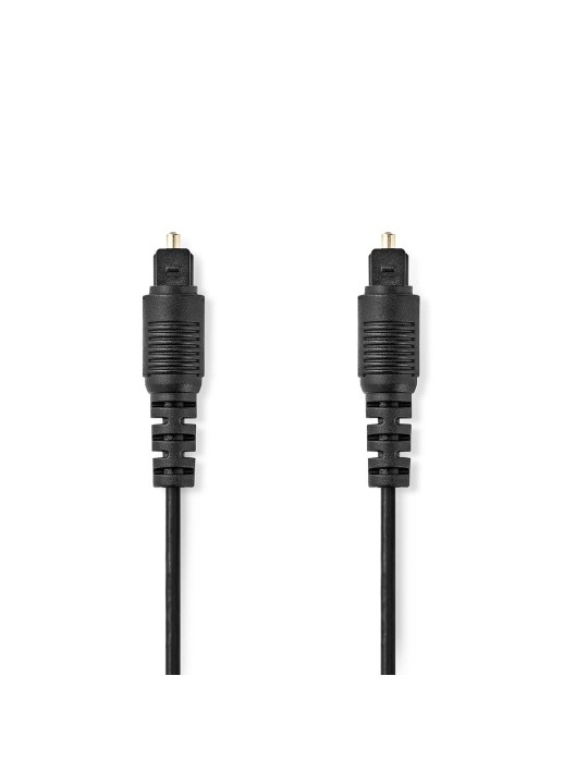 Nedis Optisches Audiokabel - Toslink Stecker | Toslink Stecker | 1.00 m | Rund | PVC | Schwarz | Label