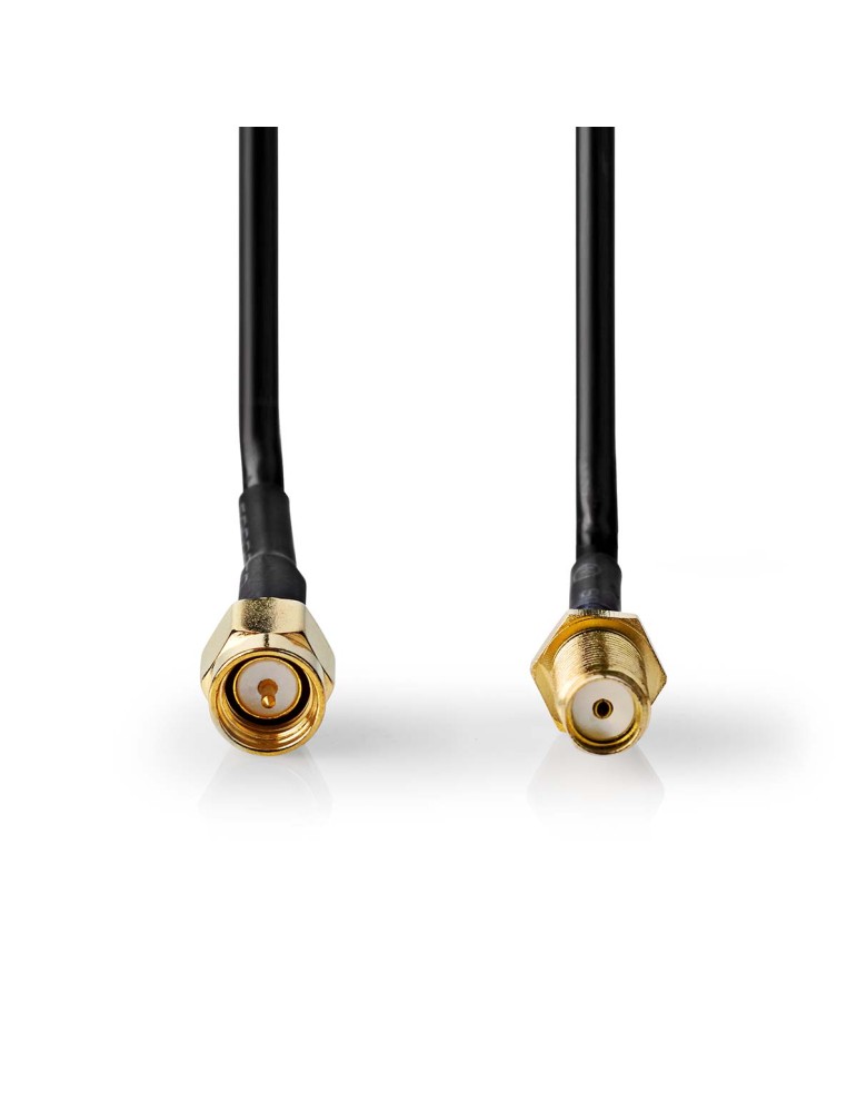 Nedis Antennenkabel | SMA-Stecker | SMA-Buchse Vergoldet | 50 Ohm | Einzeln geschirmt | 1.00 m | Rund | PVC | Schwarz | Label