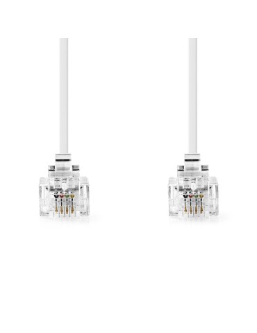 Nedis Telefonkabel | RJ11 Stecker | RJ11 Stecker -RJ11 Stecker | RJ11 Stecker | 2.00 m | Kabeldesign: Flach | Beschichtung: Verg
