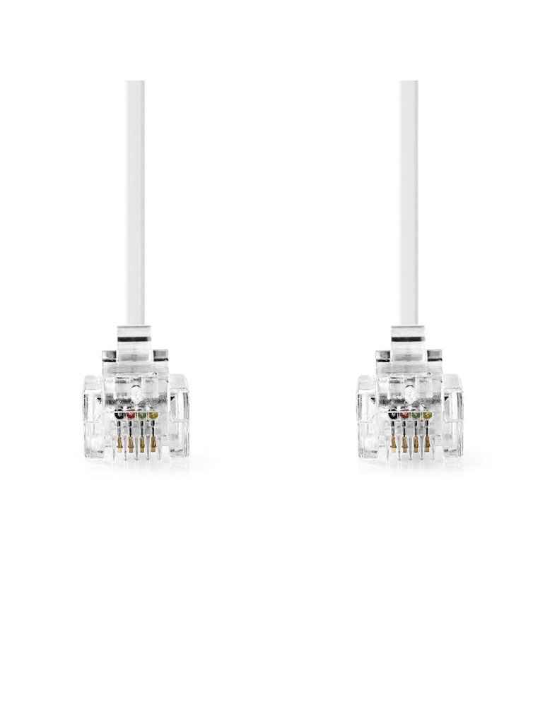 Nedis Telefonkabel | RJ11 Stecker | RJ11 Stecker -RJ11 Stecker | RJ11 Stecker | 2.00 m | Kabeldesign: Flach | Beschichtung: Verg
