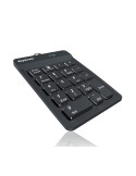 KeySonic ACK-118BK Nummernblock aus Silikon Staub- Und Spritzwassergeschützt, Einziehbares USB Kabel
