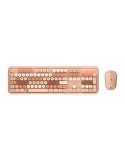 KeySonic KSKM-8200M-RF Maus-Tastatur-Set (DE) [Maus-Tastatur-Set, Full-Size Tastatur, runde Tasten, Mehrfarbig sand/cremefabig]