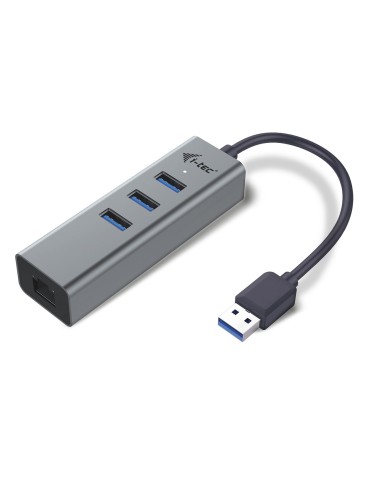 i-tec USB 3.0 Metal 3-Port HUB mit Gigabit RJ45 LAN Adapter