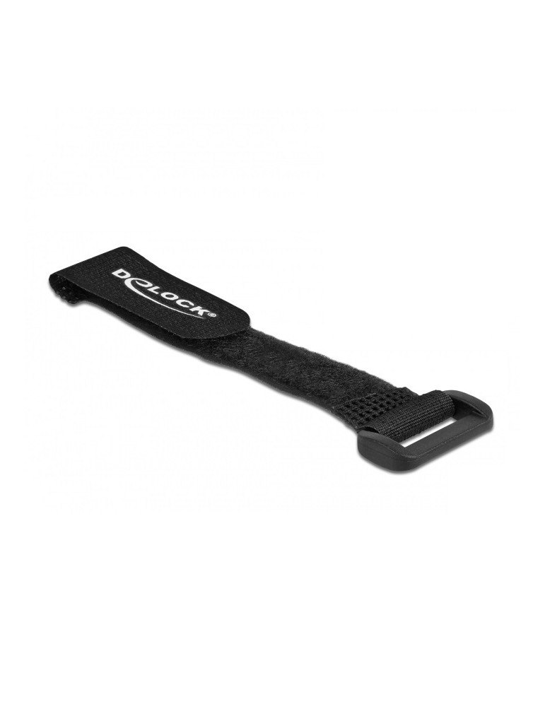 Delock Klett-Kabelbinder mit Schlaufe L 150 x B 20 mm 5 Stück schwarz