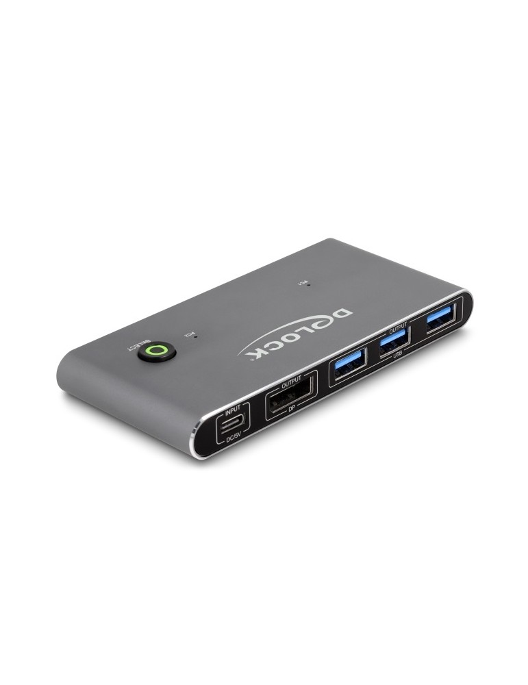 Delock DisplayPort KVM Switch 8K 30 Hz mit USB 5 Gbps