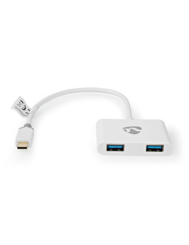 NEDIS USB Multi-Port-Adapter - USB 3.1 Gen1 | USB-C™ Stecker 2x USB-A | 1000 Mbps | 0.20 m | Rund | Vergoldet