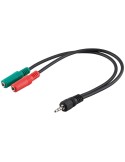 Goobay 3,5 mm Klinke-Adapterkabel [3,5mm 4-pin Stecker - 3,5mm 3-pin Buchse]