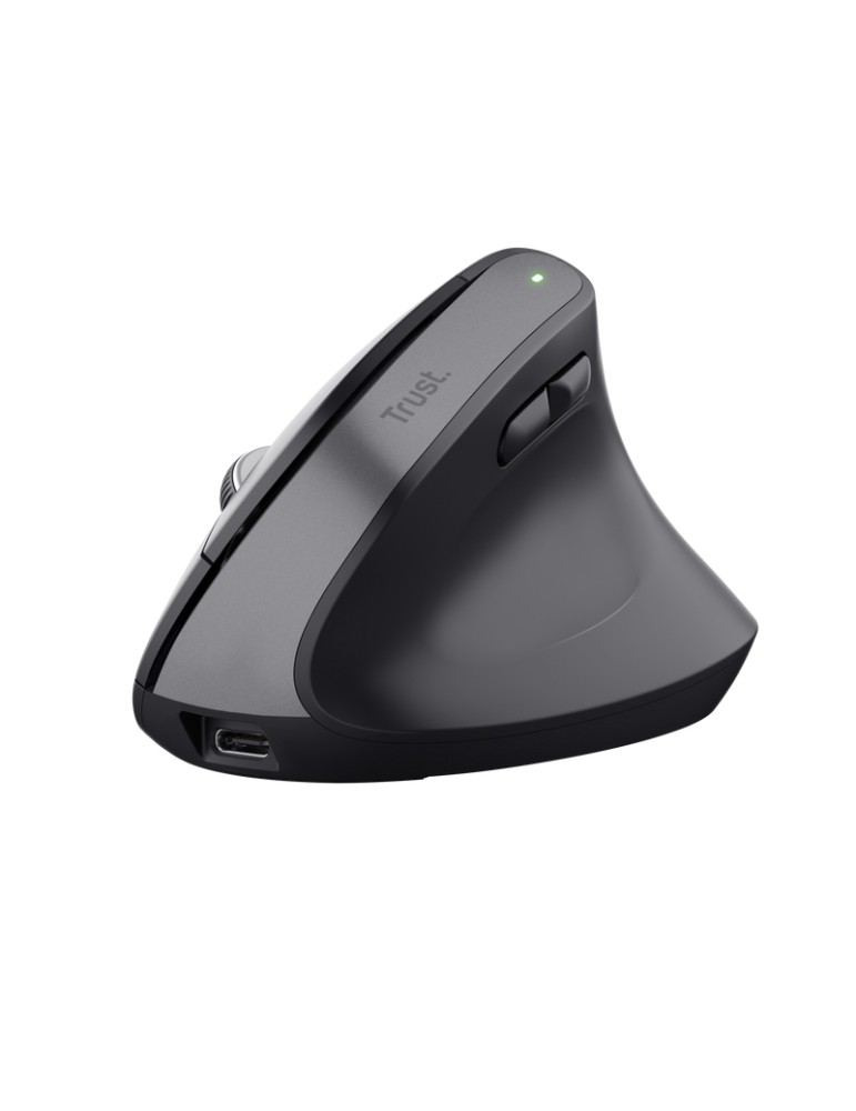 Trust Bayo+ Kabellose Ergonomische Mouse Bluetooth und 2,4G-USB-Mikroempfänger, Auflösung 2.400 dpi