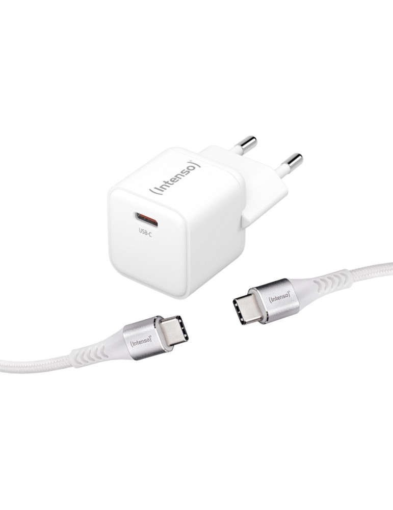 Intenso Power Adapter W30C GaN + C315C Kabel 1,5m weiß 1x USB-C, Output: max. 30 Watt, GaN-Technologie