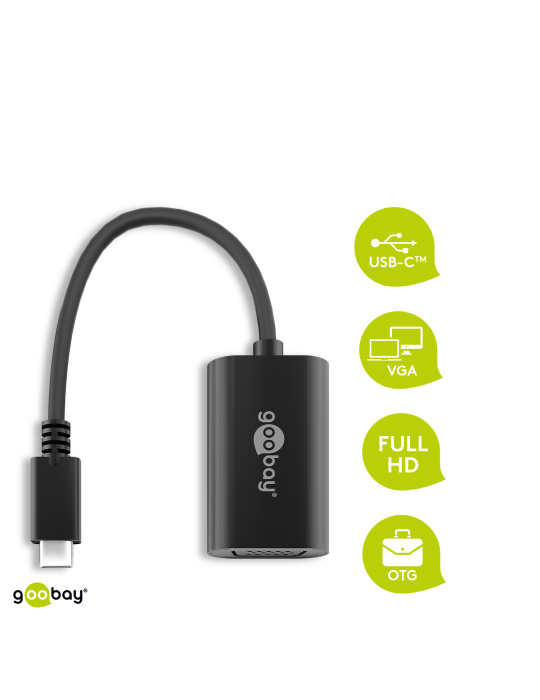 Goobay USB 3.1 (Typ C) zu VGA Adapter [USB-C™-Stecker, VGA-Buchse]