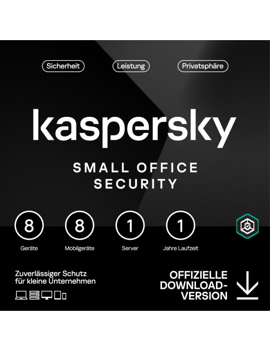 Kaspersky Small Office Security [8 Geräte - 1 Jahr] Base 8 Geräte + 8 Mobilgeräte + 1 Dateiserver - 1 Jahr