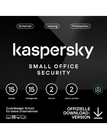 Kaspersky Small Office Security [15 Geräte - 2 Jahre] Base 15 Geräte + 15 Mobilgeräte + 2 Dateiserver - 2 Jahre