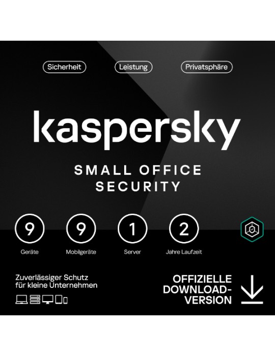 Kaspersky Small Office Security [9 Geräte - 2 Jahre] Base 9 Geräte + 9 Mobilgeräte + 1 Dateiserver - 2 Jahre